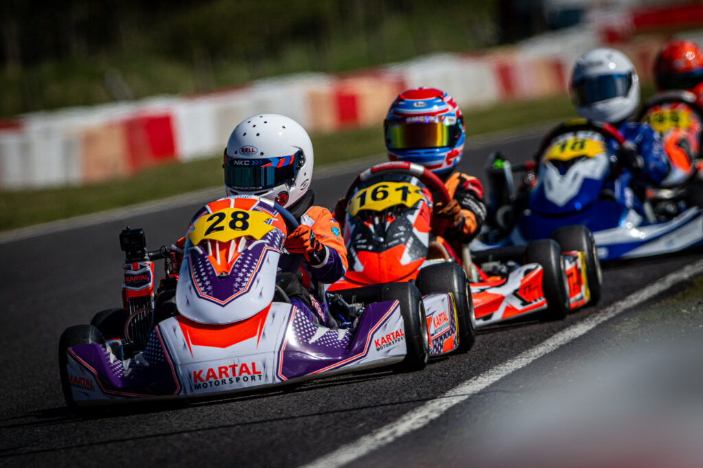 Bradley Beggs racing leading the pack at Rowrah